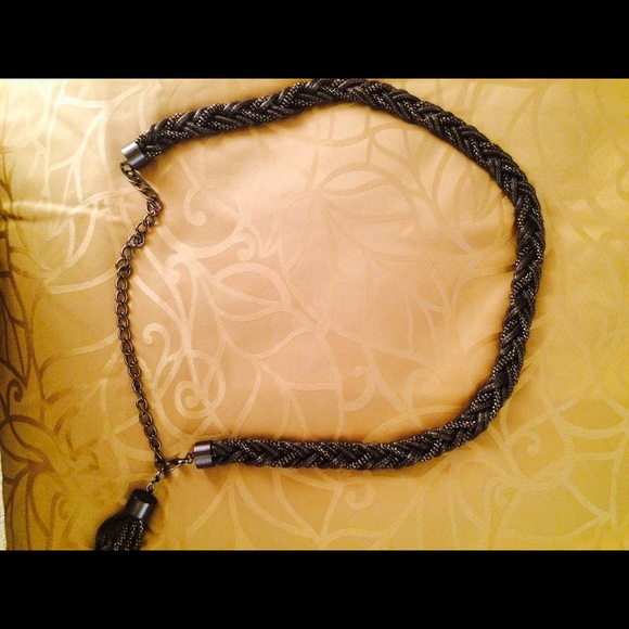 ✨SOLD✨ Gunmetal Braided Tasseled Belt