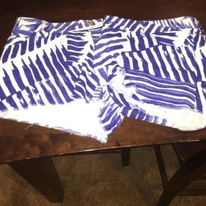 Express shorts. Blue and white