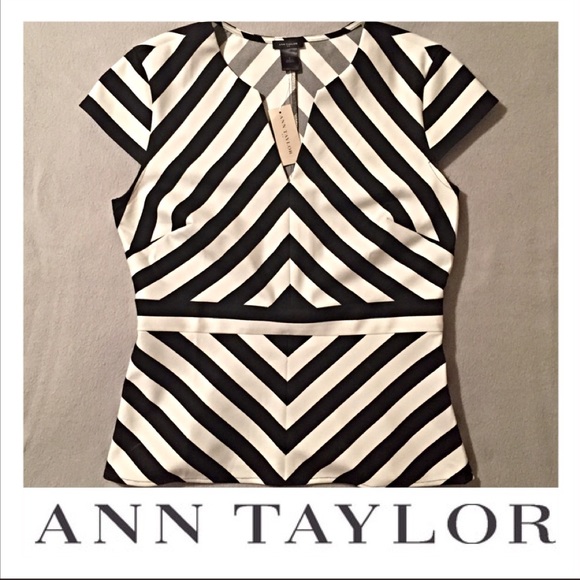 🎀Ann Taylor striped peplum top NWT🎀