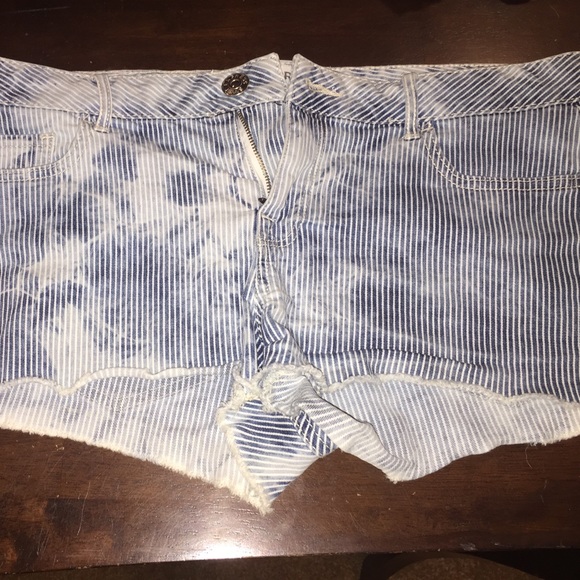 Express denim distress shorts