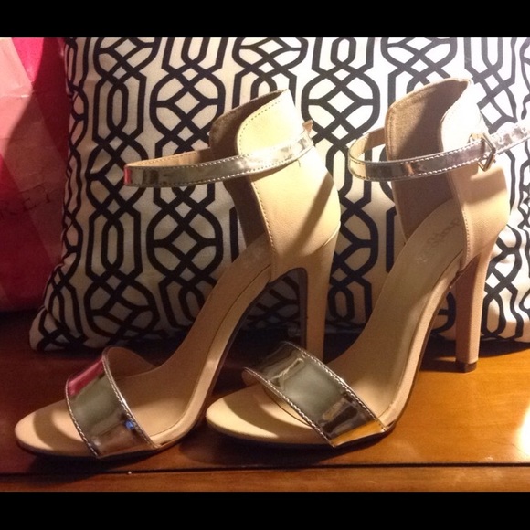 Nude Single Sole Ankle Strap Heels