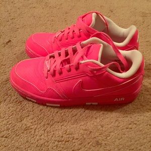 Nike bright pink Air Force shoes. Size 8.