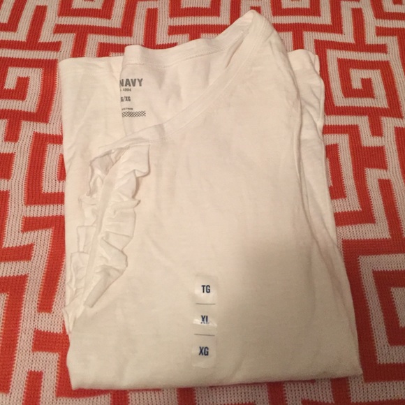 Cream long sleeve ruffle shirt, NWOT - Picture 4 of 4