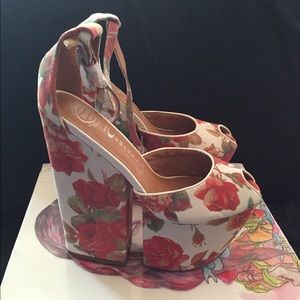 Jeffrey Campbell 4 Evz Platform Floral Heels
