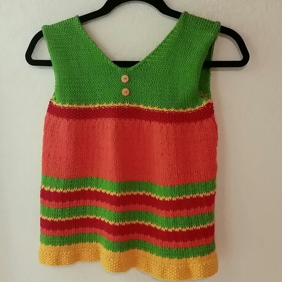 COLORFUL sleeveless sweater dress or top
