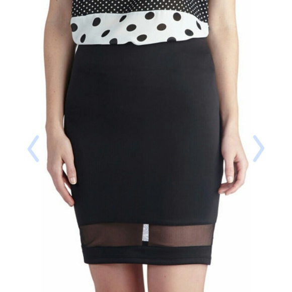 ModCloth Dresses & Skirts - NWOT Modcloth Skirt black bodycon sheer by LUSH