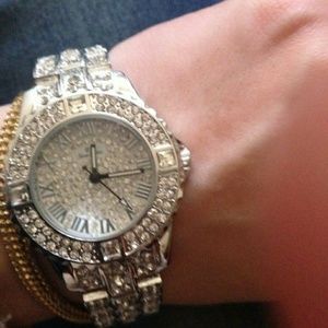 Sterling silver Swavorsky diamond watch