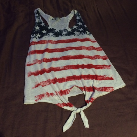 razor back American flag tank top