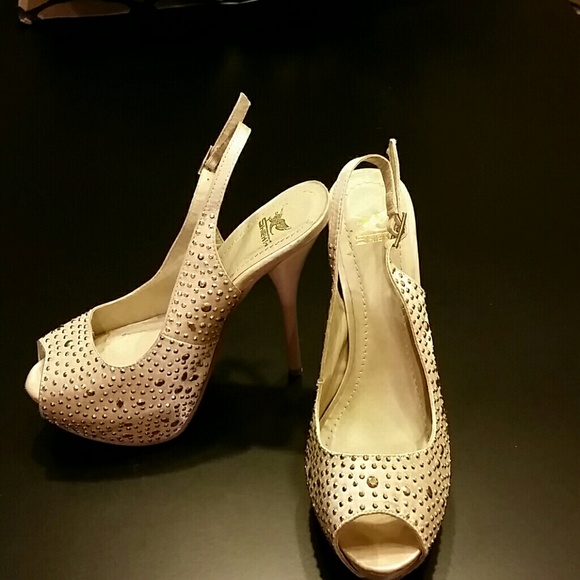 Blingy Beige Heels