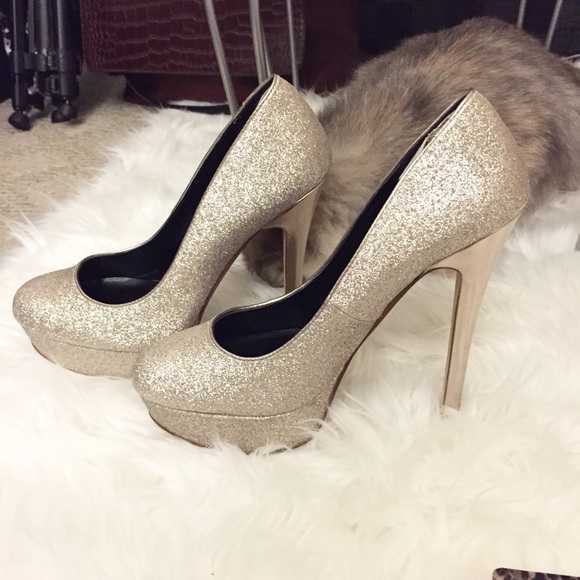 Aldo Crixia Champagne Glitzy Platform Pump Heel