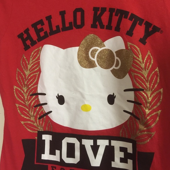 Hello Kitty Glitter Red Junior Top L (11-13) - Picture 2 of 2