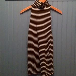 American Apparel Striped Fitted Turtleneck Dress