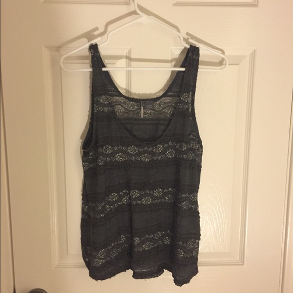 Lacy Grey Top