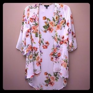 White floral kimono