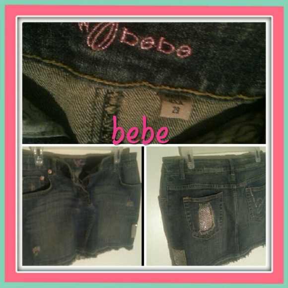 Distressed denim skirt
