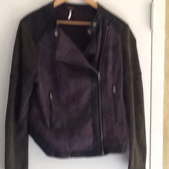 🎉Hp💋Free People Jacquard Vegan Leather Jacket💋 - Picture 3 of 4
