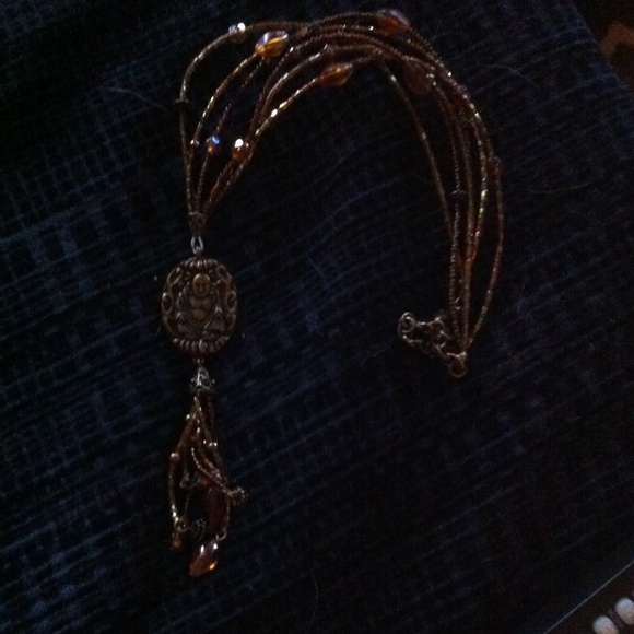 Buddha w orange beads 21" inch - Picture 1 of 3