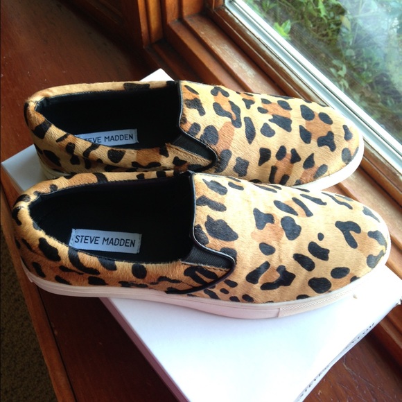leopard slip on steve madden