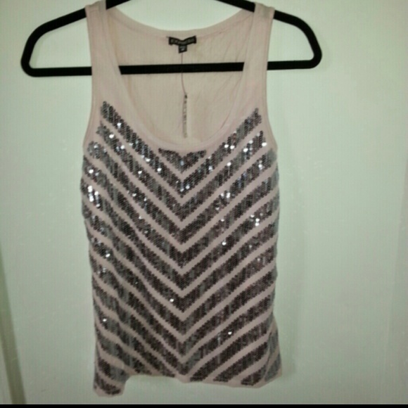 Striped Sequin Chevron Tank top