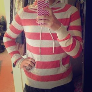 Striped hooded sweater