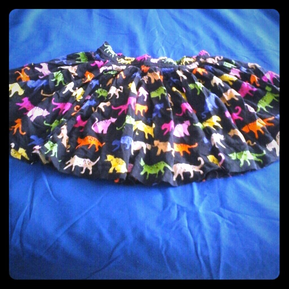 Have fun multi color cat print skirt