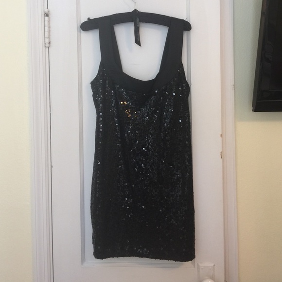 Black sequin mini dress
