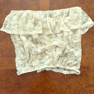 Off white baby doll crop top