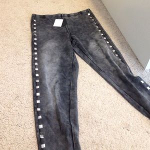 Acid wash grey leggings