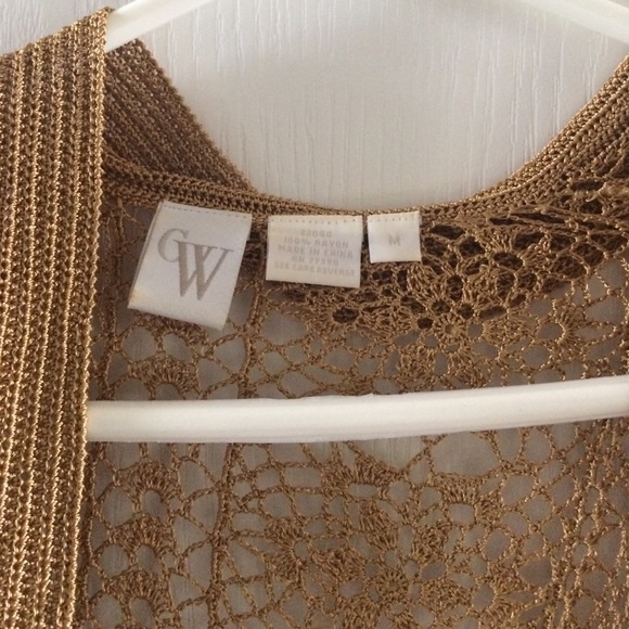 Gold Crochet Knit Sweater - Picture 2 of 4