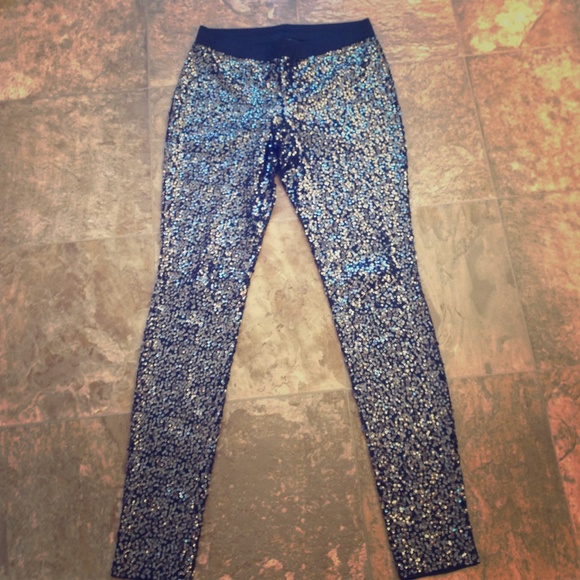 Sequin silver over black leggings!