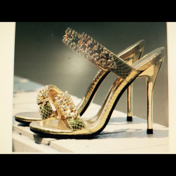 Women's gold fashion heel sandals