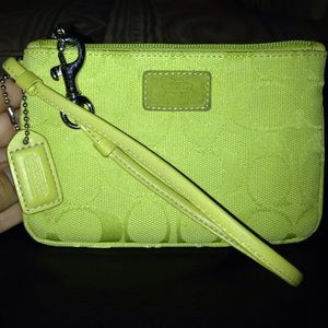Lime Green Coach Wristlet