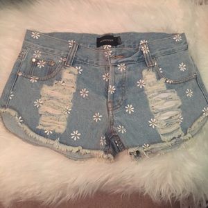 MINKPINK denim daisy shorts