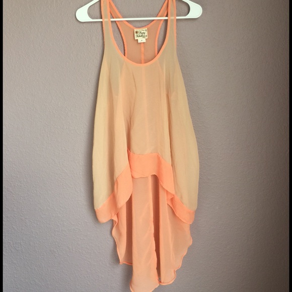 Sheer Orange Top 💜 - Picture 1 of 2