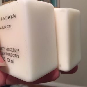 THREE Ralph Lauren "Romance" body lotions.
