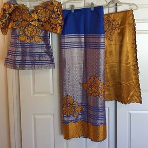 Authentic African skirt top and scarf