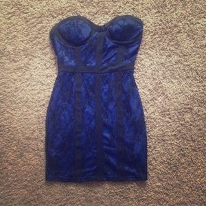 Blue and Black sexy dress