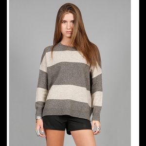 Vince Rugby Stripe High/Low Sweater