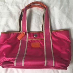 Coach Pink satin bag