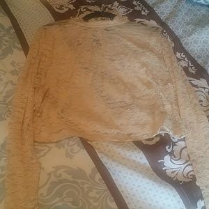 Lace high neck crop top