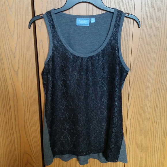 Vera Wang (Simply Vera) Black Lace Tank