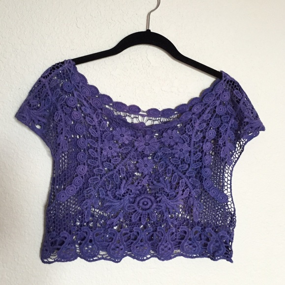 purple crochet crop top