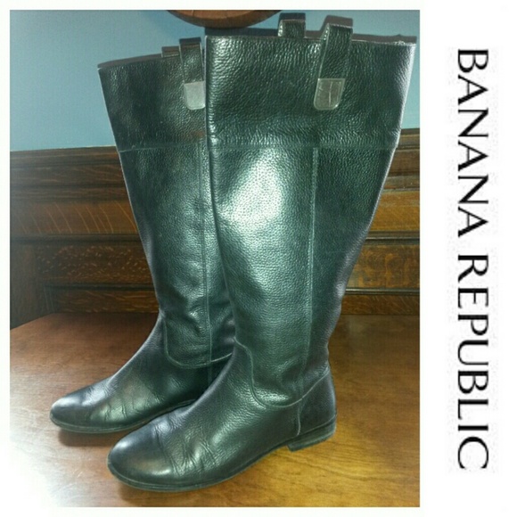 Banana Republic Black Leather Riding Boots