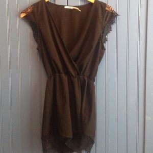 Kimchi Blue Lace-Inset Silky Romper