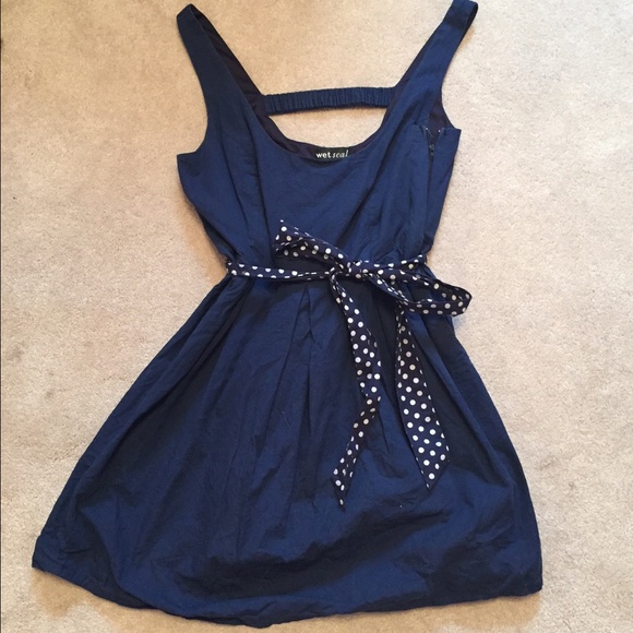 Navy dress with belt