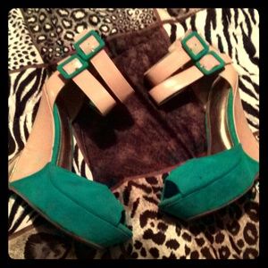 Wedge shaped high heels