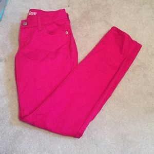 Pink straight leg jeans