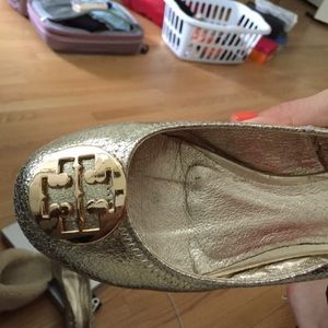 Tory Burch Gold Metallic Flat