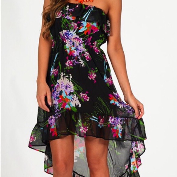 Adorable high low floral dress