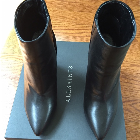 All Saints black wedge Manifesto boot.